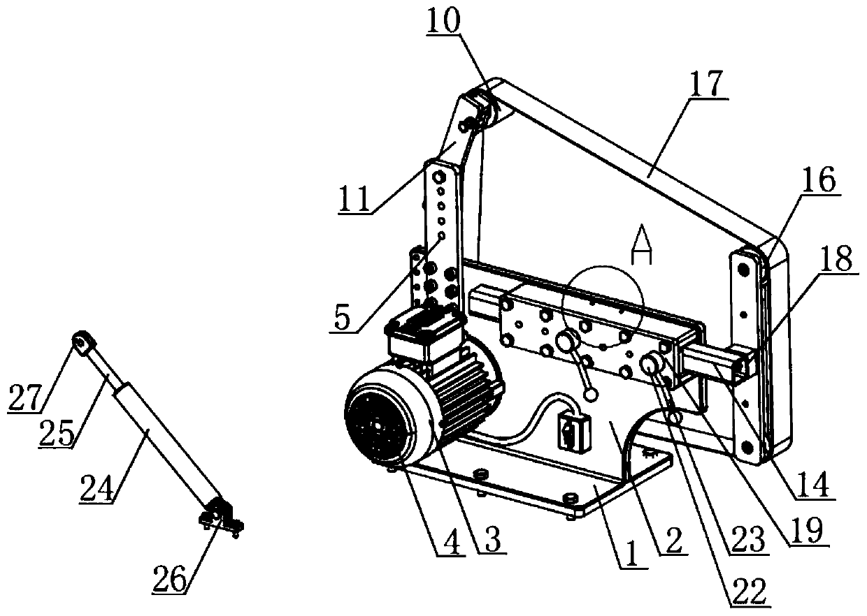 A driving belt debugging device for a belt conveyor