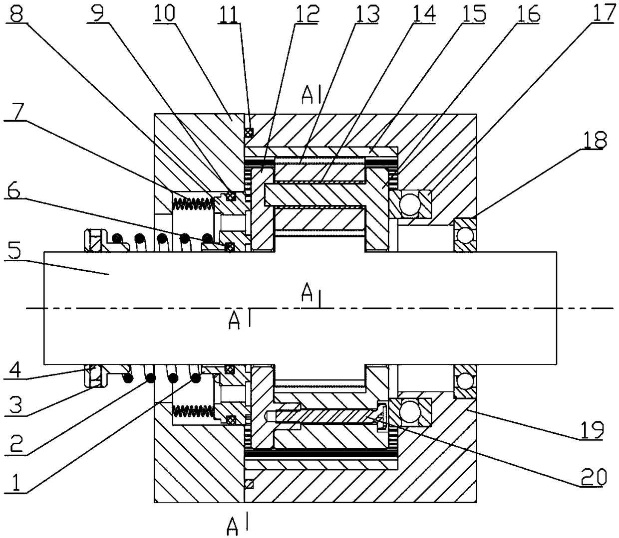 Planetary differential radial dual-end-face mechanical seal