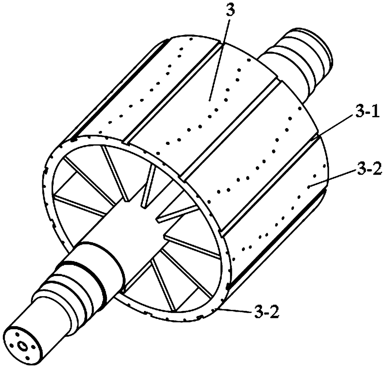 A rotor structure of a permanent magnet motor with v-shaped oblique poles