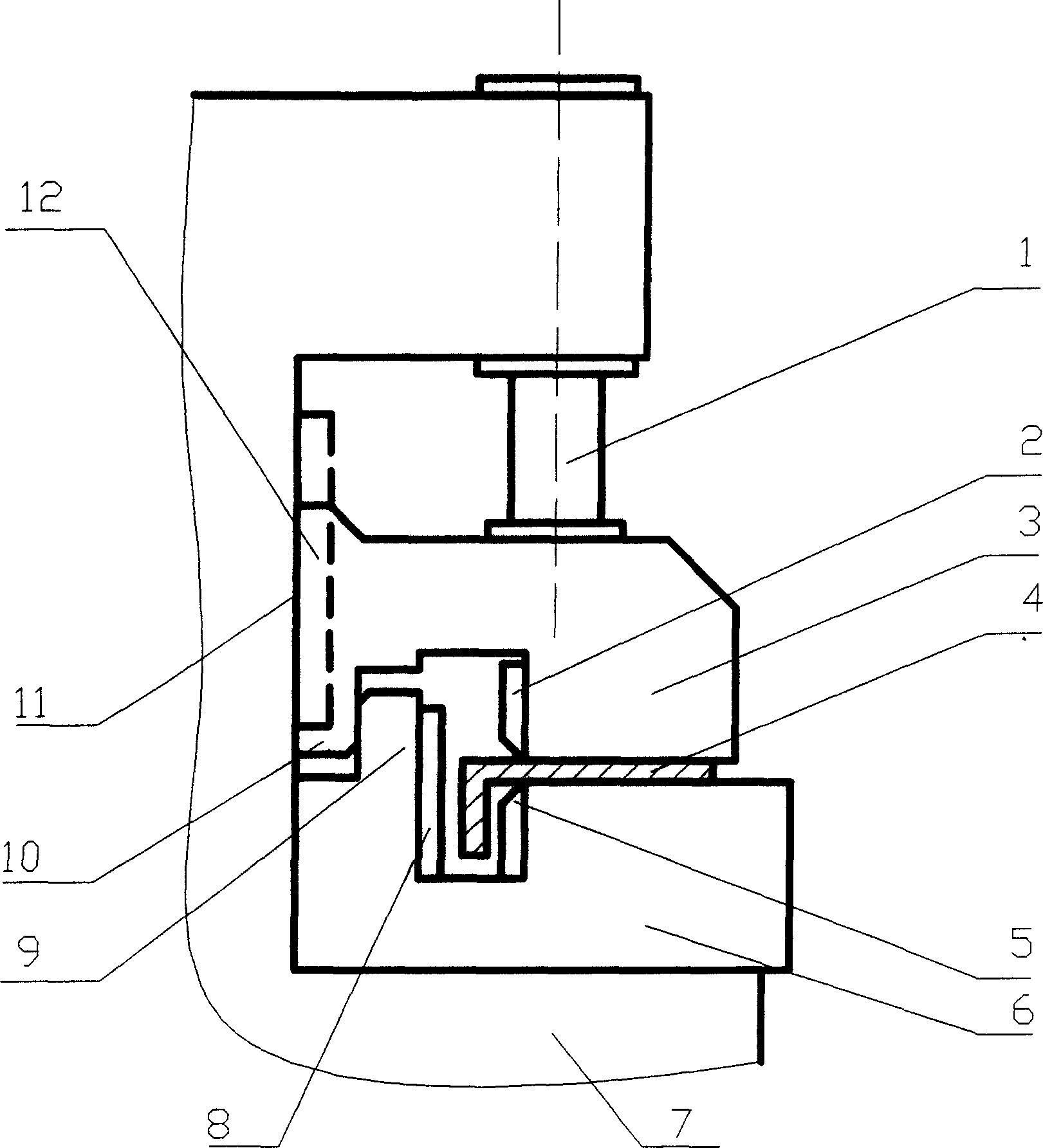 Push-in type clamping head bending die device in middle frame of cold frame bender