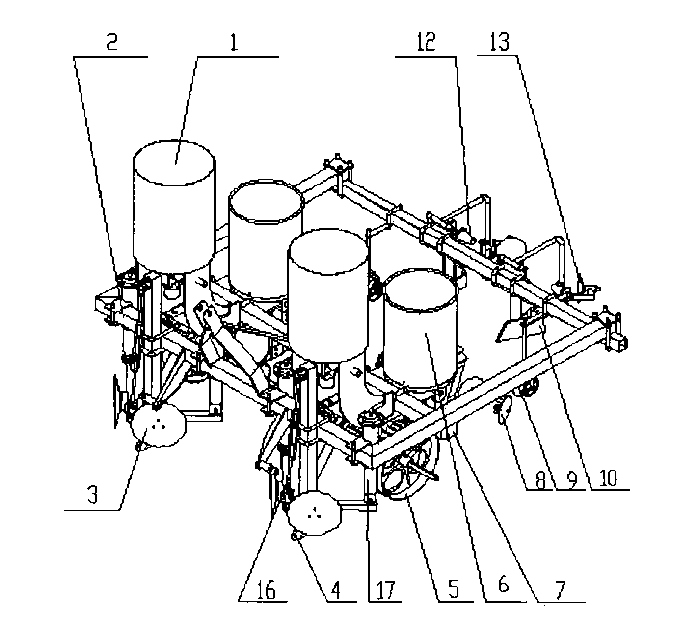 Plastic film mulching machine for cotton furrow sowing in saline-alkali soils