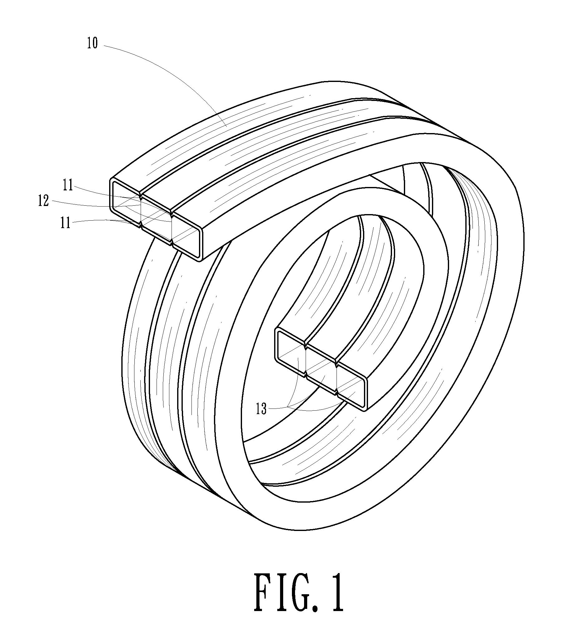 Flat pipe suitable for variable flow capacity