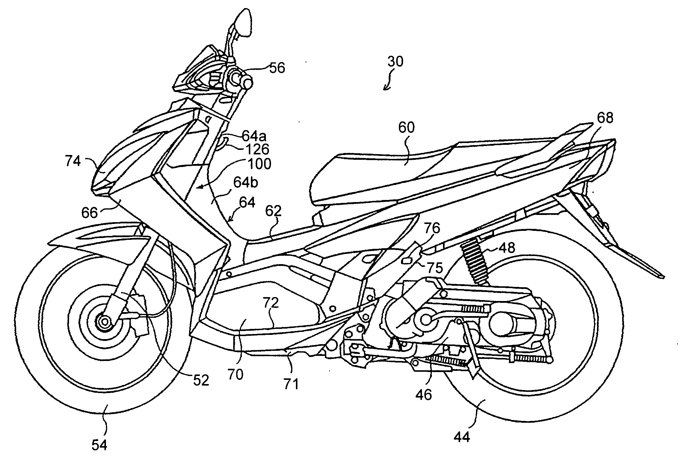 Wheeled vehicle with leg shield