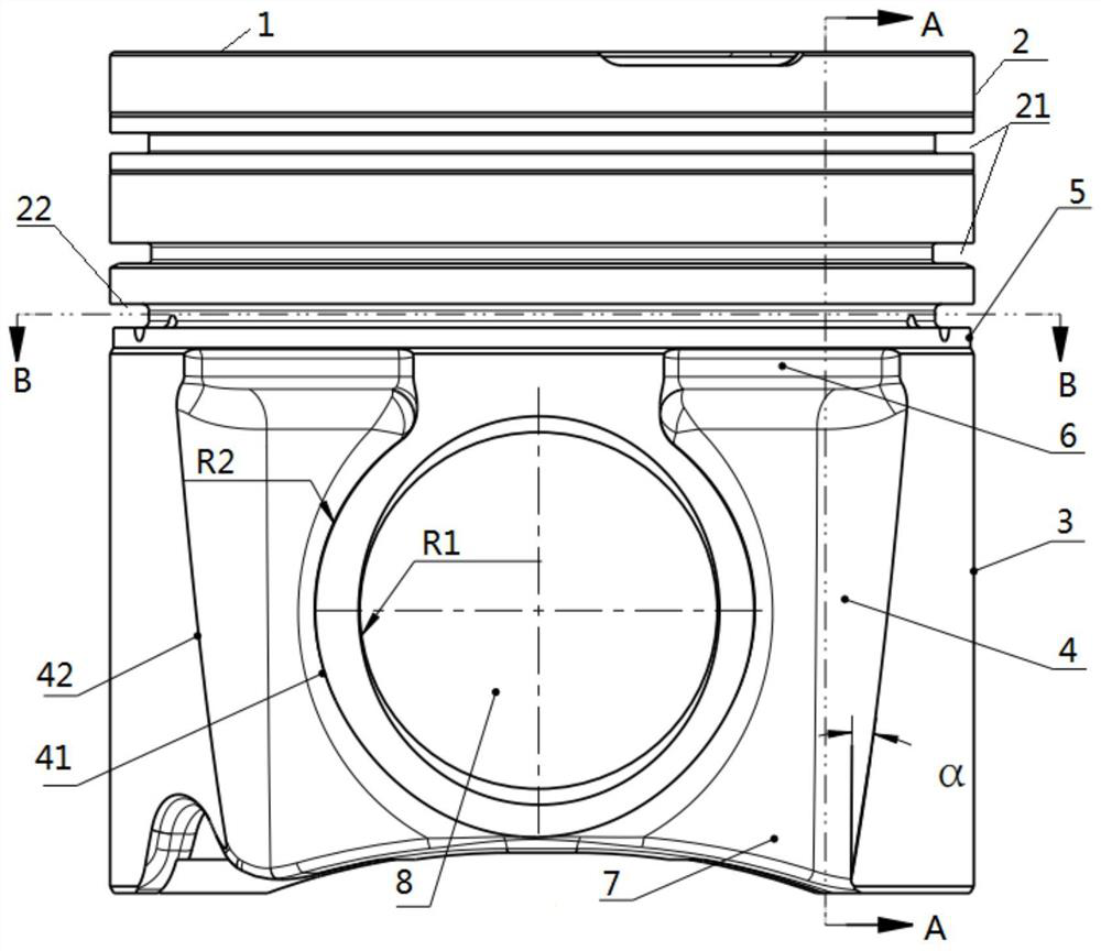 Engine and piston