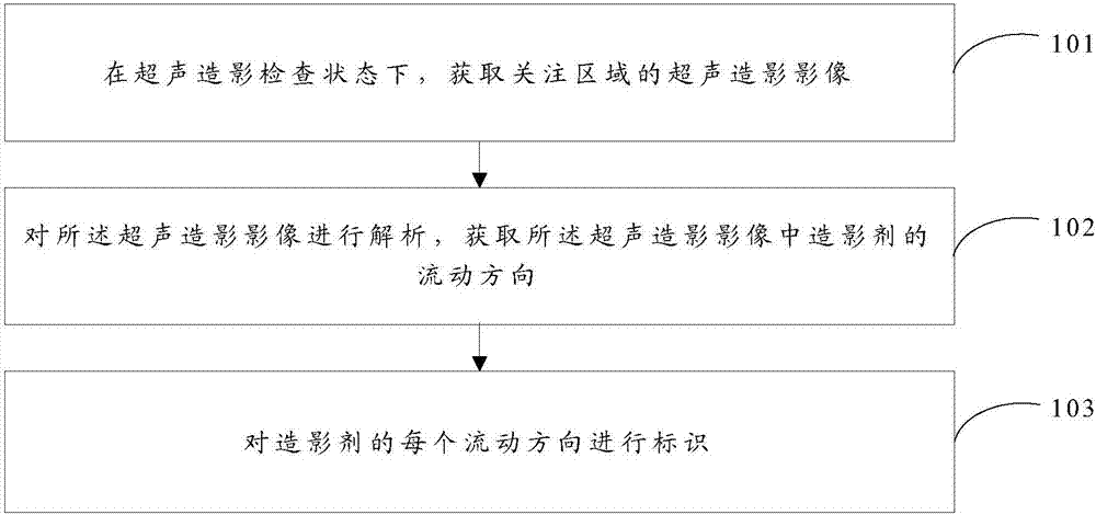 Method, device and equipment for identifying flow directions of contrast agents