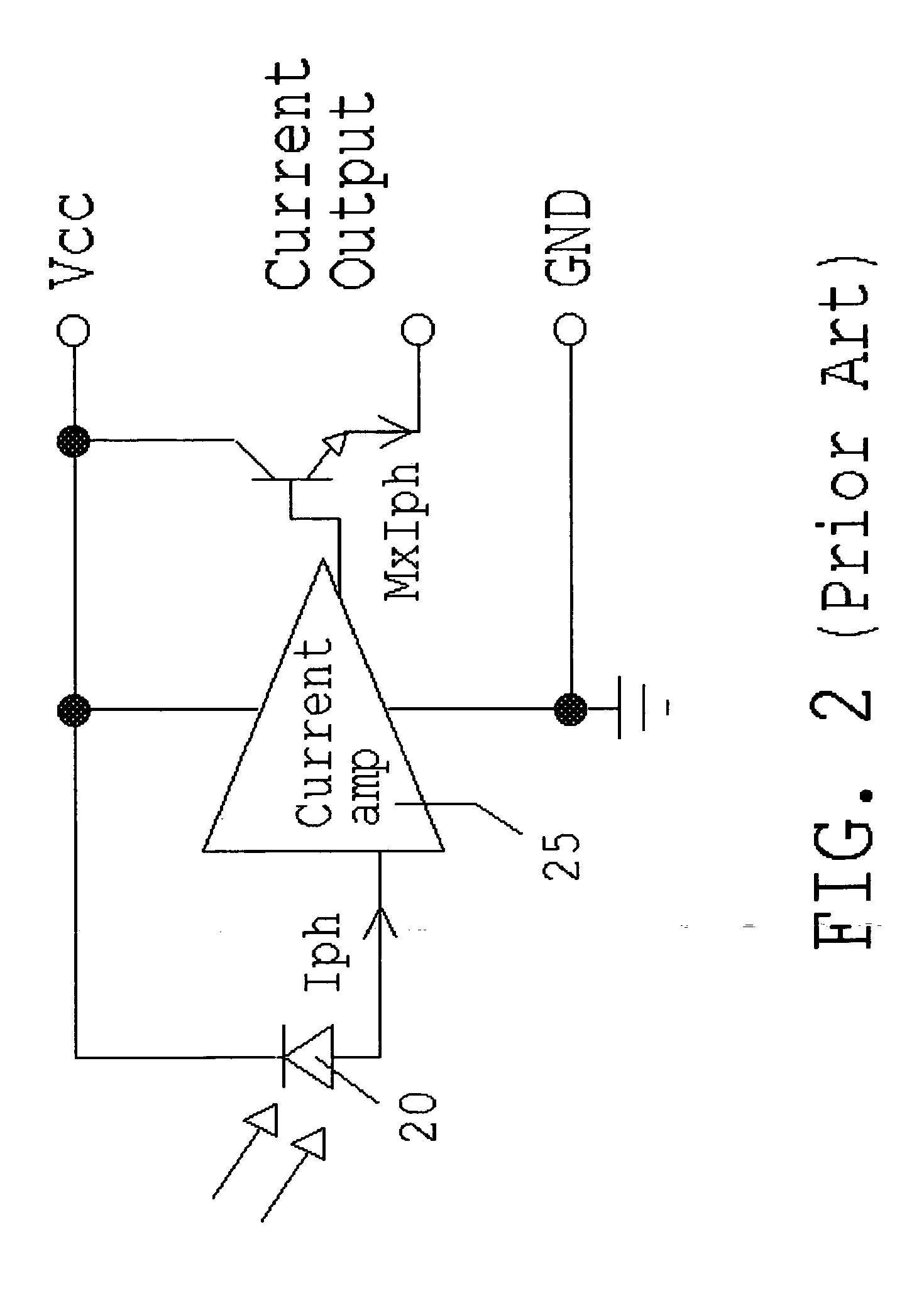 Simple CMOS light-to-current sensor