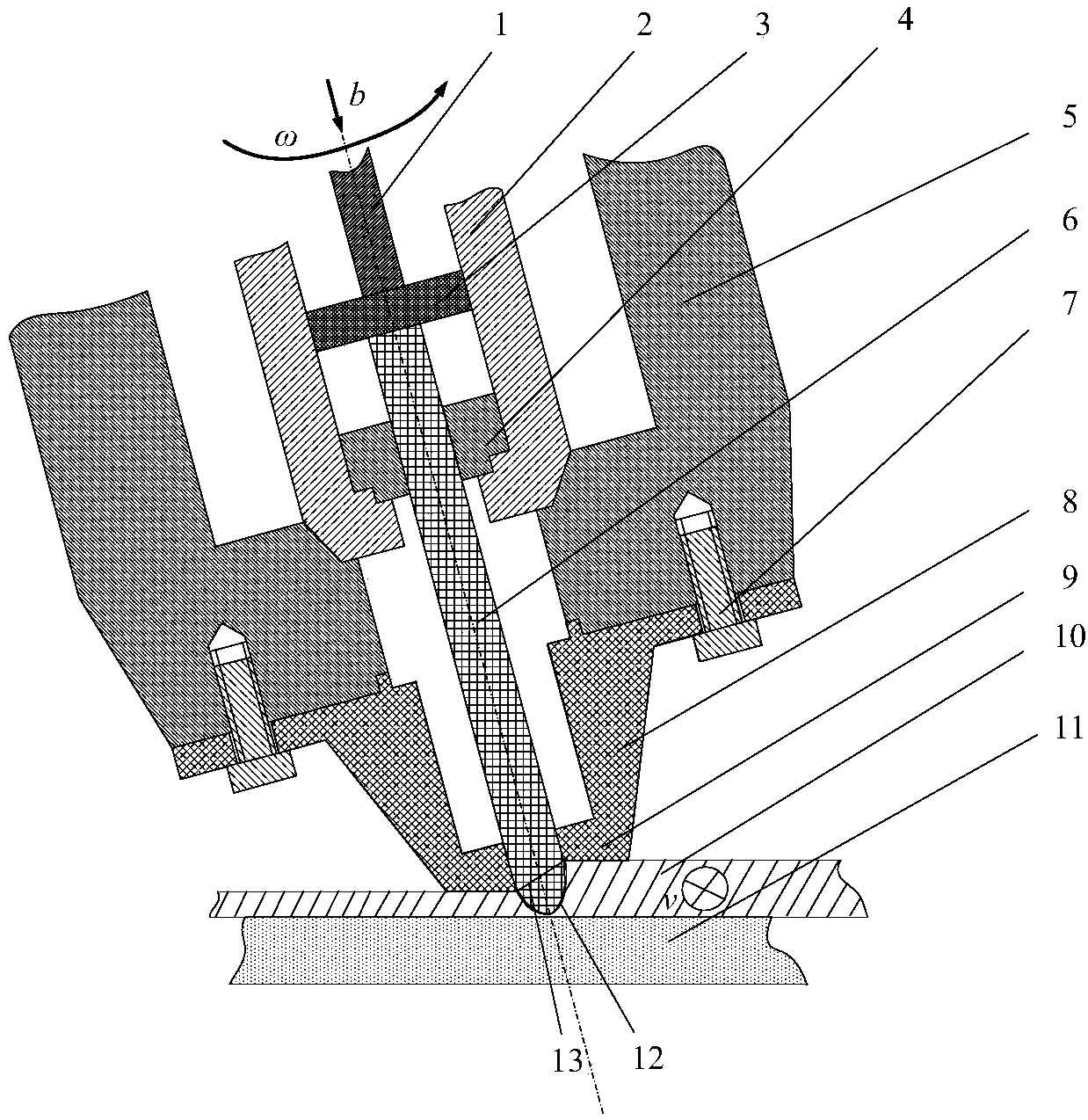 Stationary shaft shoulder friction stir welding method capable of coaxially adding materials by forming groove