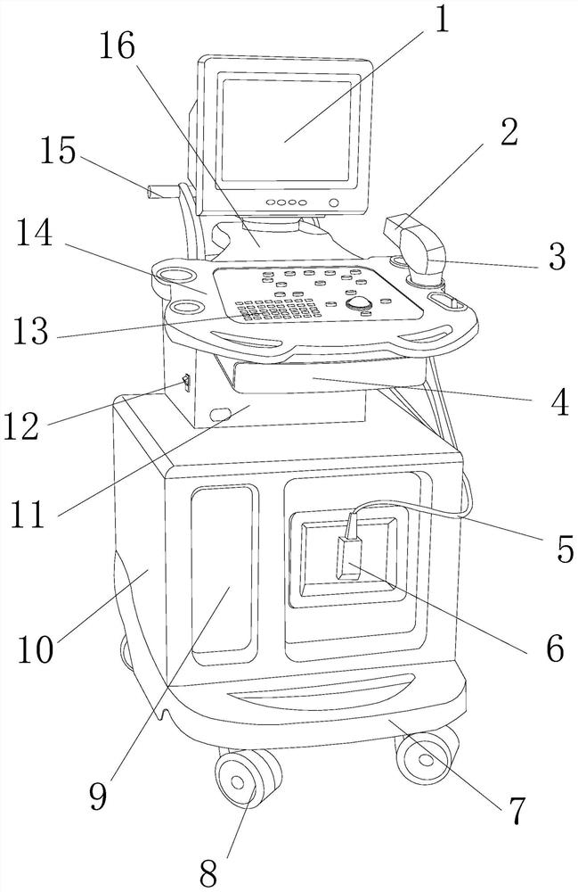 A four-dimensional color Doppler ultrasound detection device for imaging department