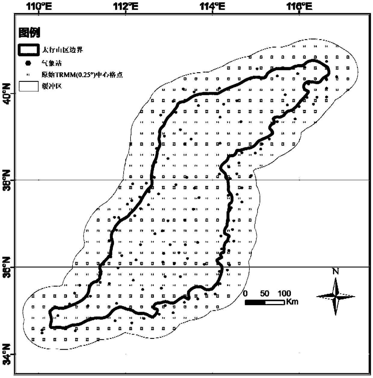 Downscaling correction method of precipitation data of mountain satellite