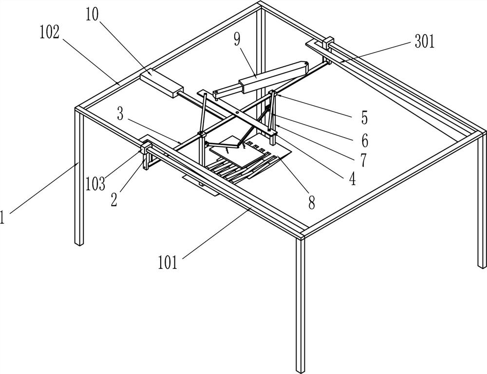 An automatic loading and unloading device placed on the assembly line