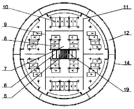 Three-dimensional garage structure with a plurality of entrances and exits cylindrical spiral ramp