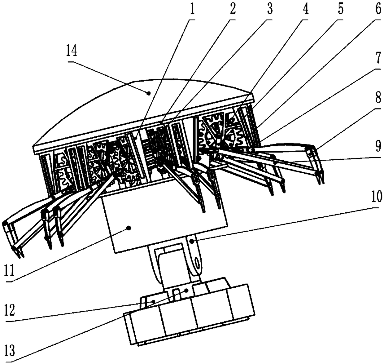 A golden jellyfish-like mechanism based on worm gear and worm gear transmission