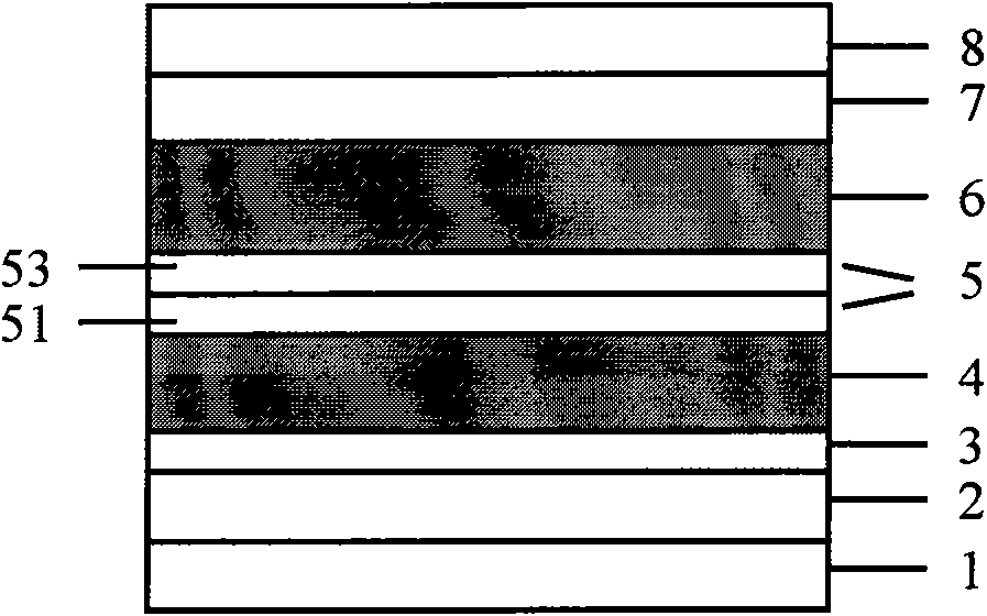 Laminated organic thin-film solar cell and preparation method thereof