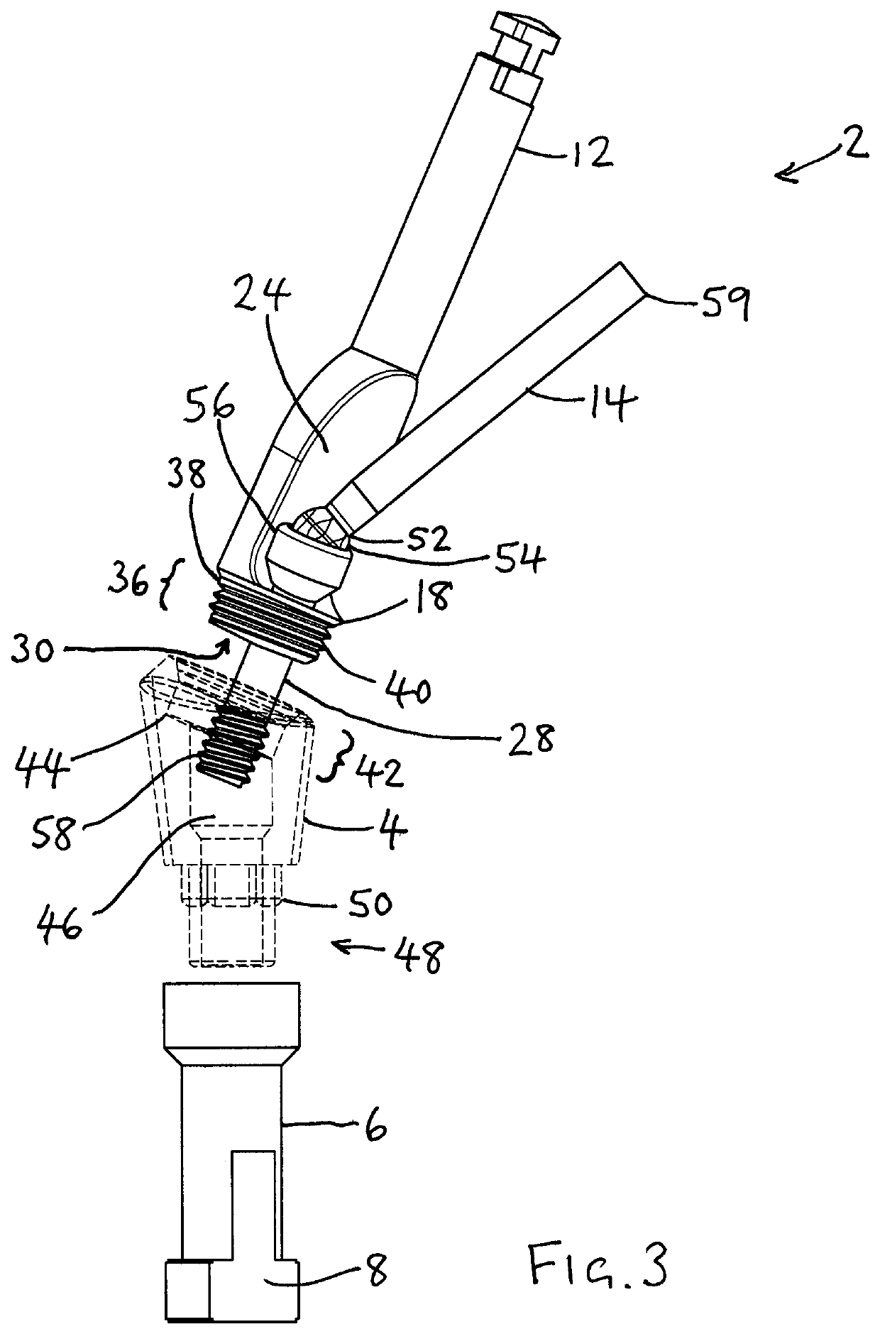 Tool assembly for mounting of a dental prosthesis and method of mounting