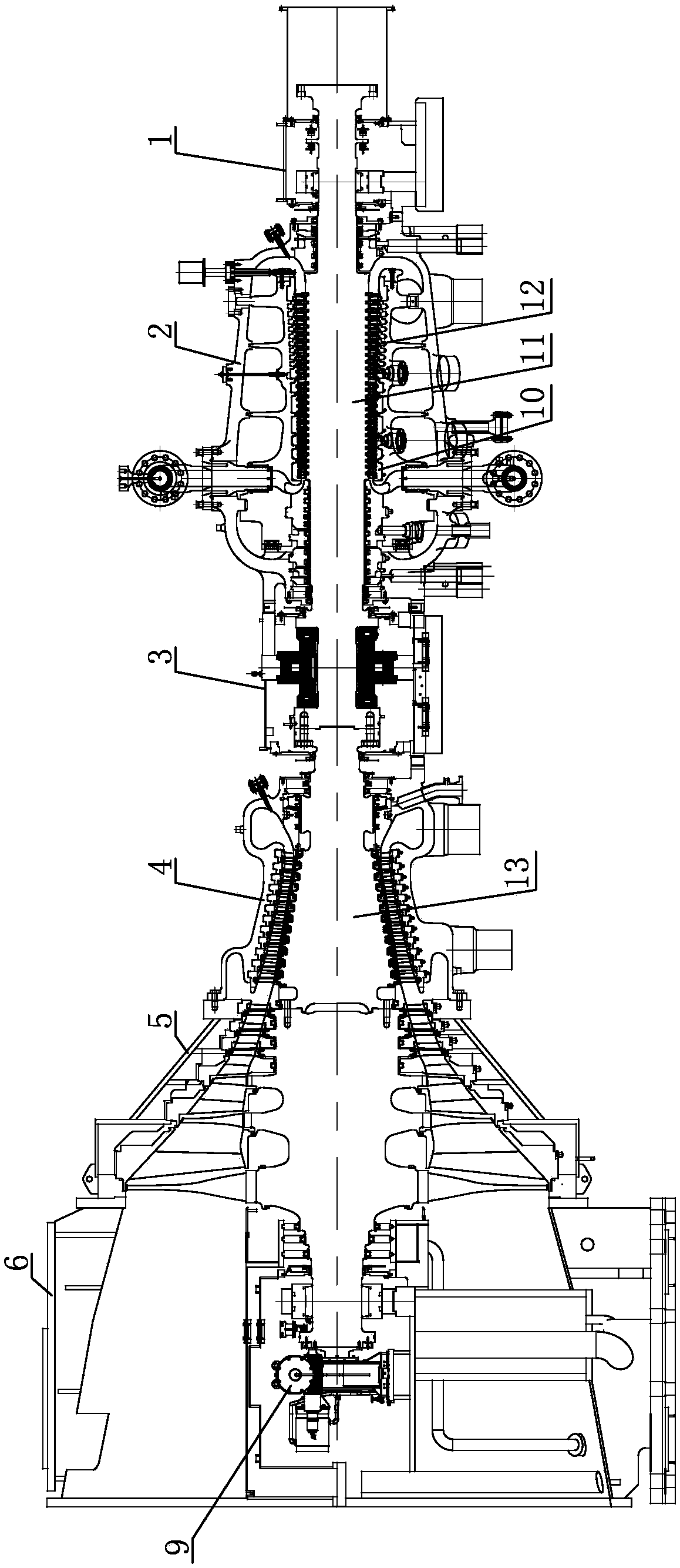 160-MW-grade axial steam exhaust and condensate extraction type combined cycle steam turbine