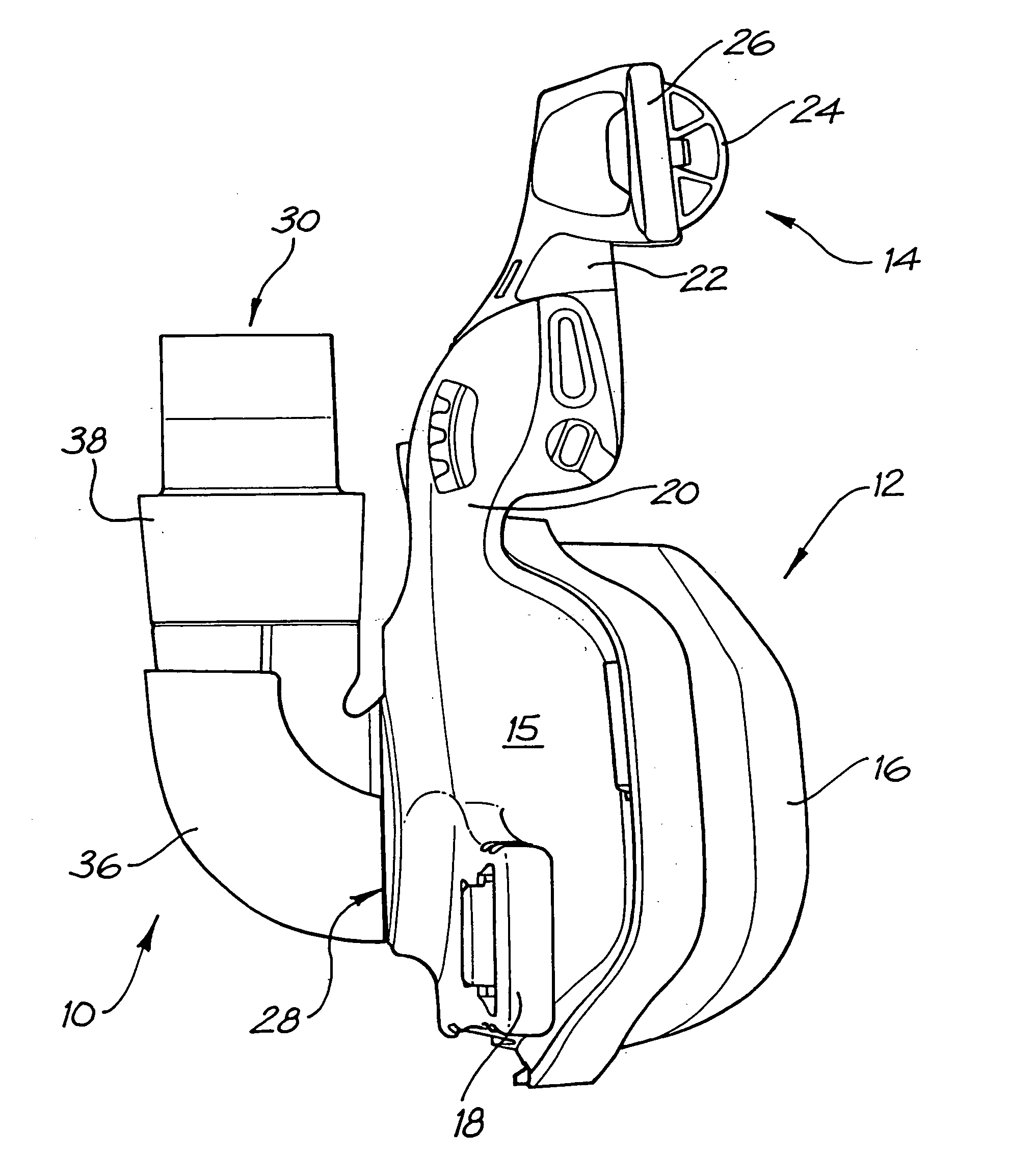 Connector for a respiratory mask and a respiratory mask