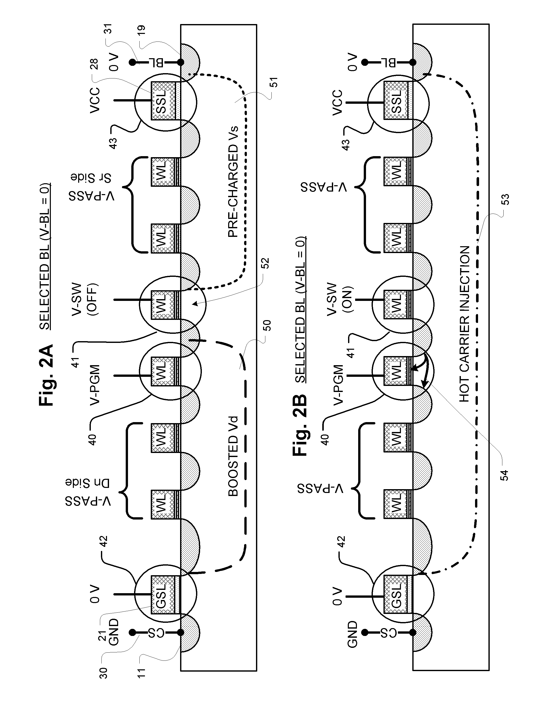 Hot carrier programming in NAND flash