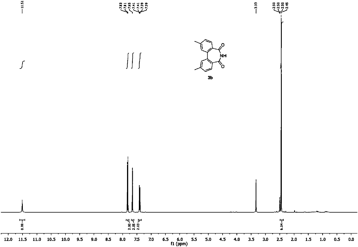 Preparation method of dibenzo [c, e] aza-5, 7 (6H)-dione compound