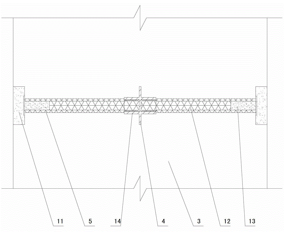 Shear wall water stop method for detachable butt screw