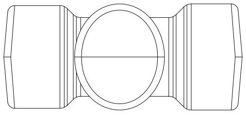 Hot forging forming method for titanium alloy aviation three-way elbow joint