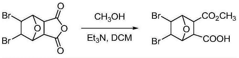 Bromo-norcantharidin mono-methyl ester, as well as synthesizing method and application thereof