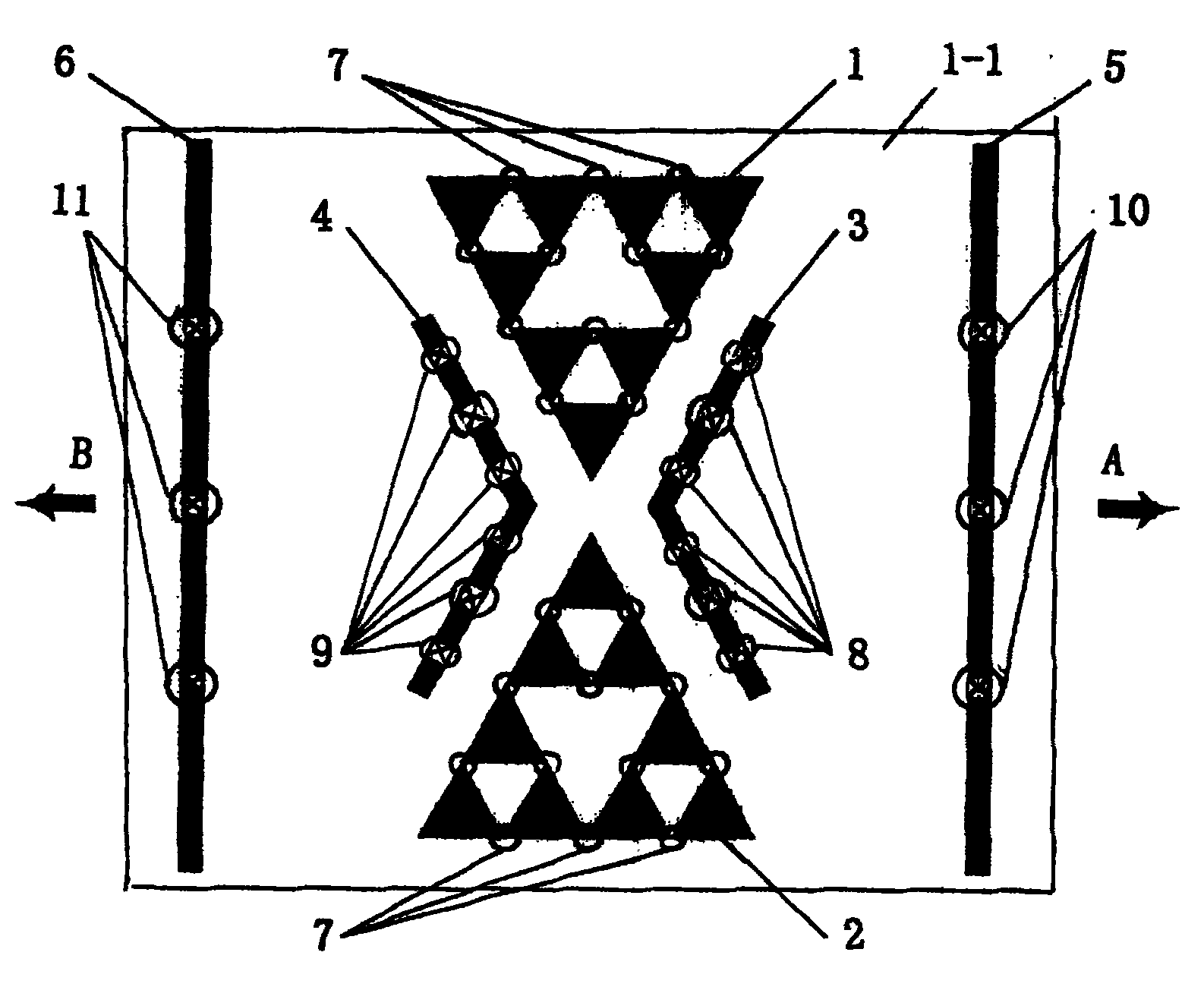 Eight-wood similar reconstructable division antenna