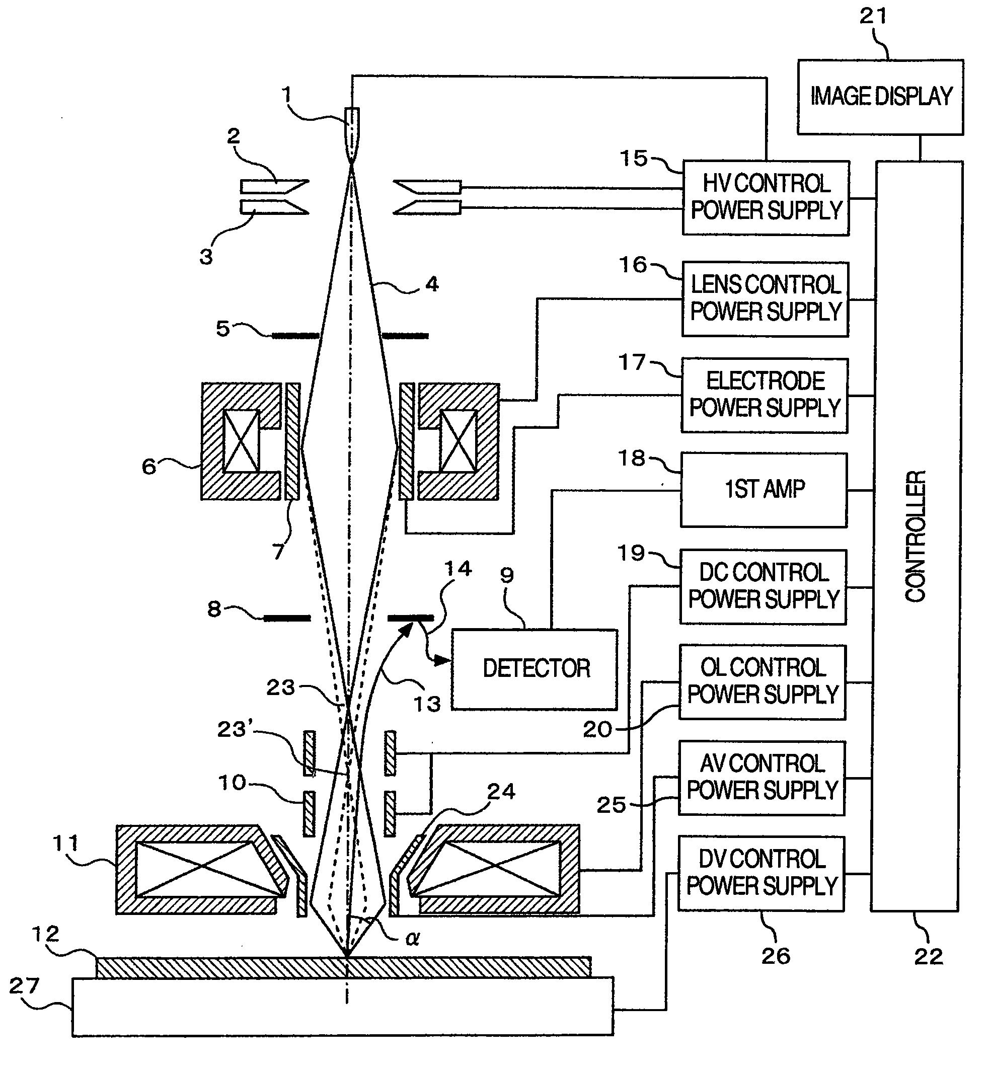 Scanning electron microscope and method of imaging an object by using the scanning electron microscope