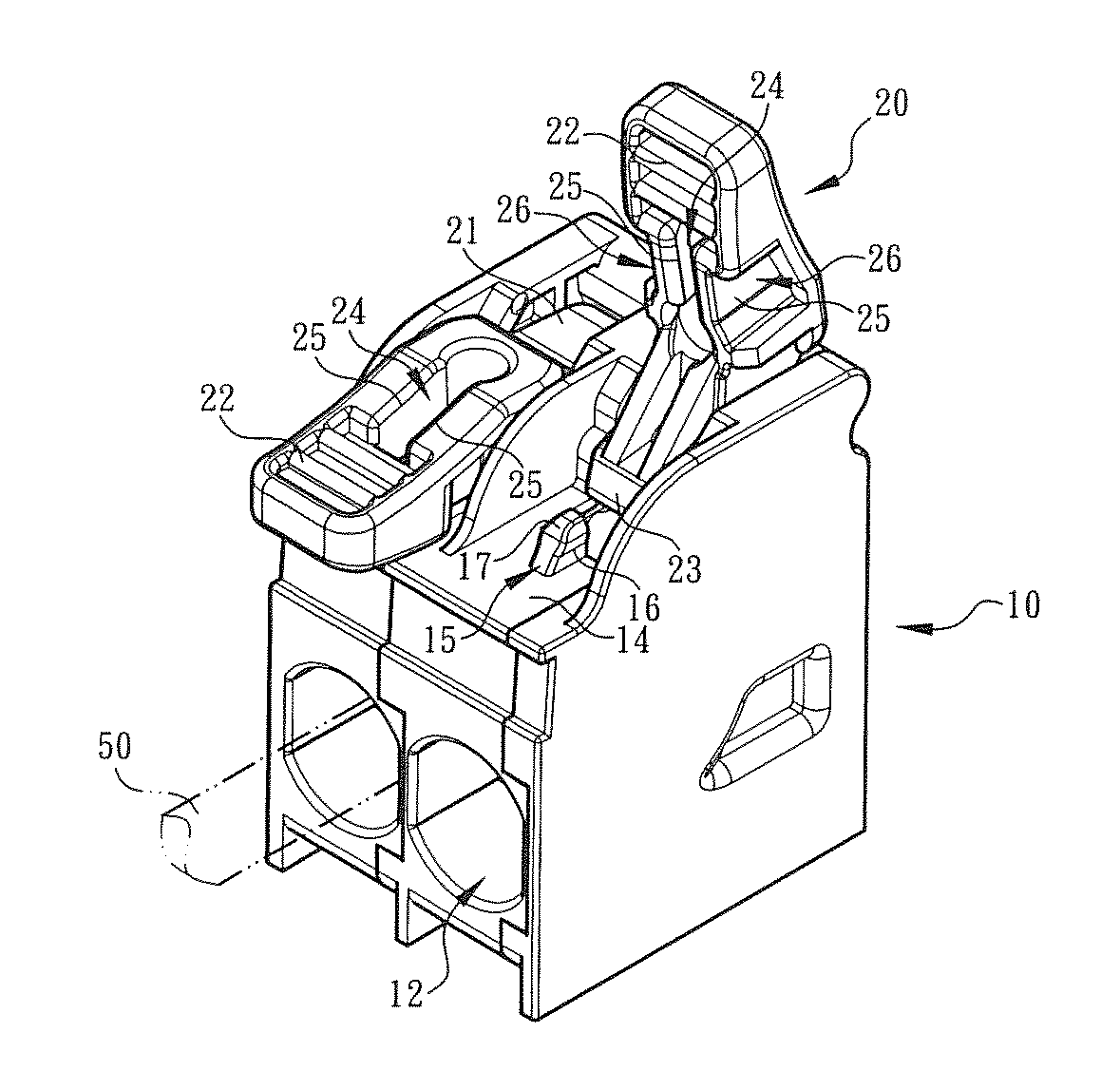 Shift member fixing structure of electrical connection terminal