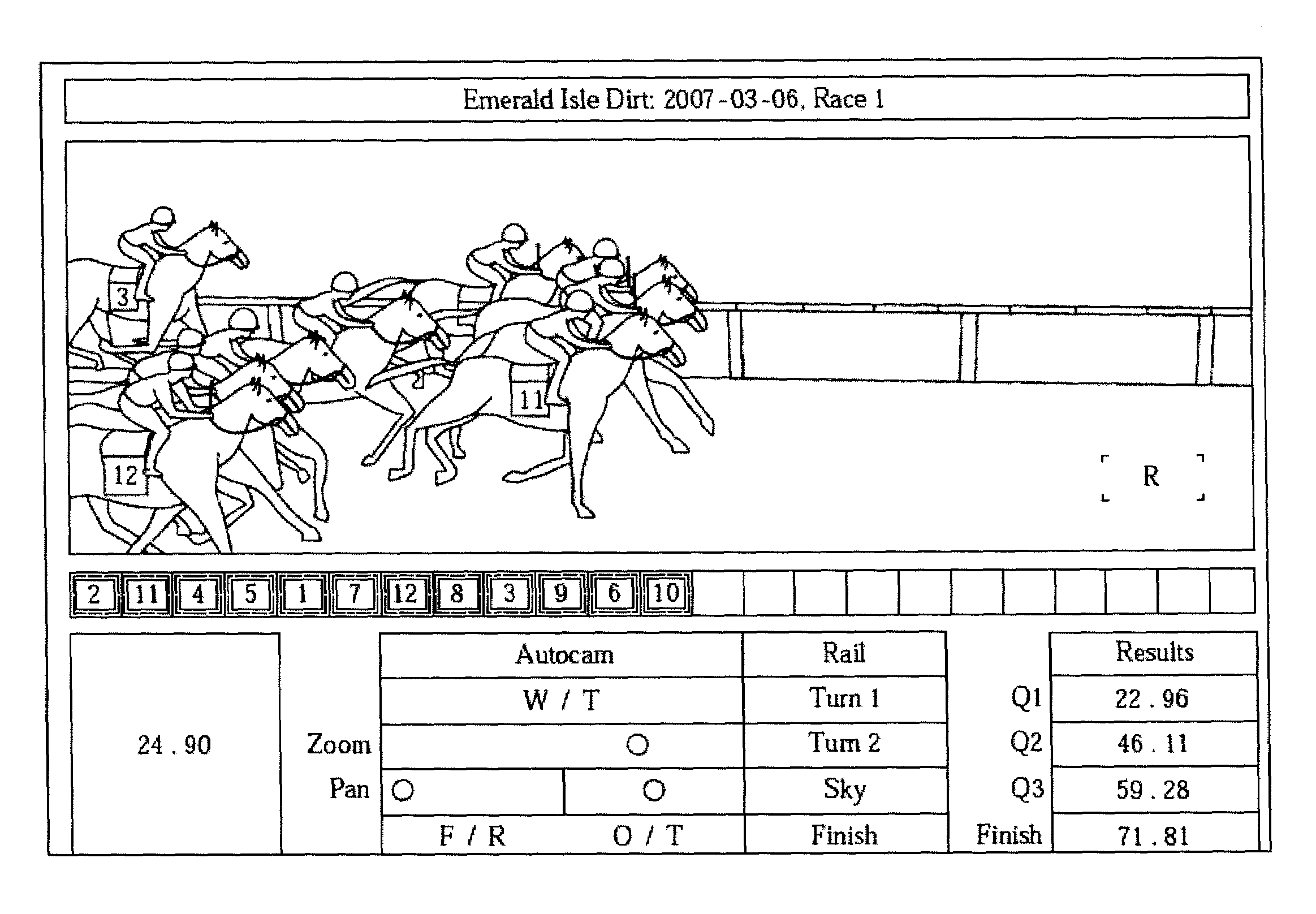 System and method for generating and displaying a horse racing form for use with a virtual horse race