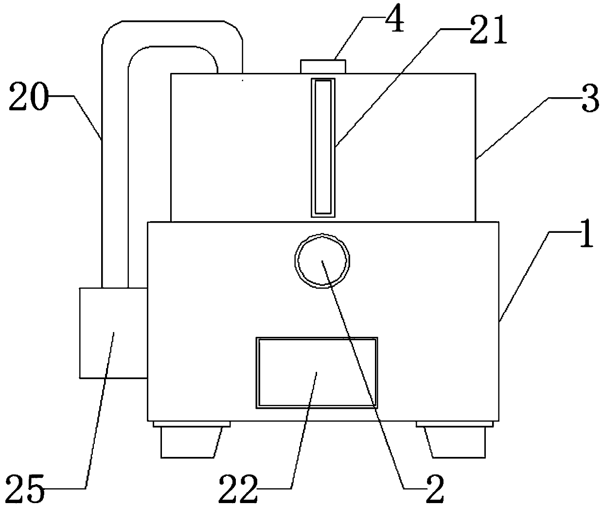 Air filtration device for textiles based on water-wet dust collection