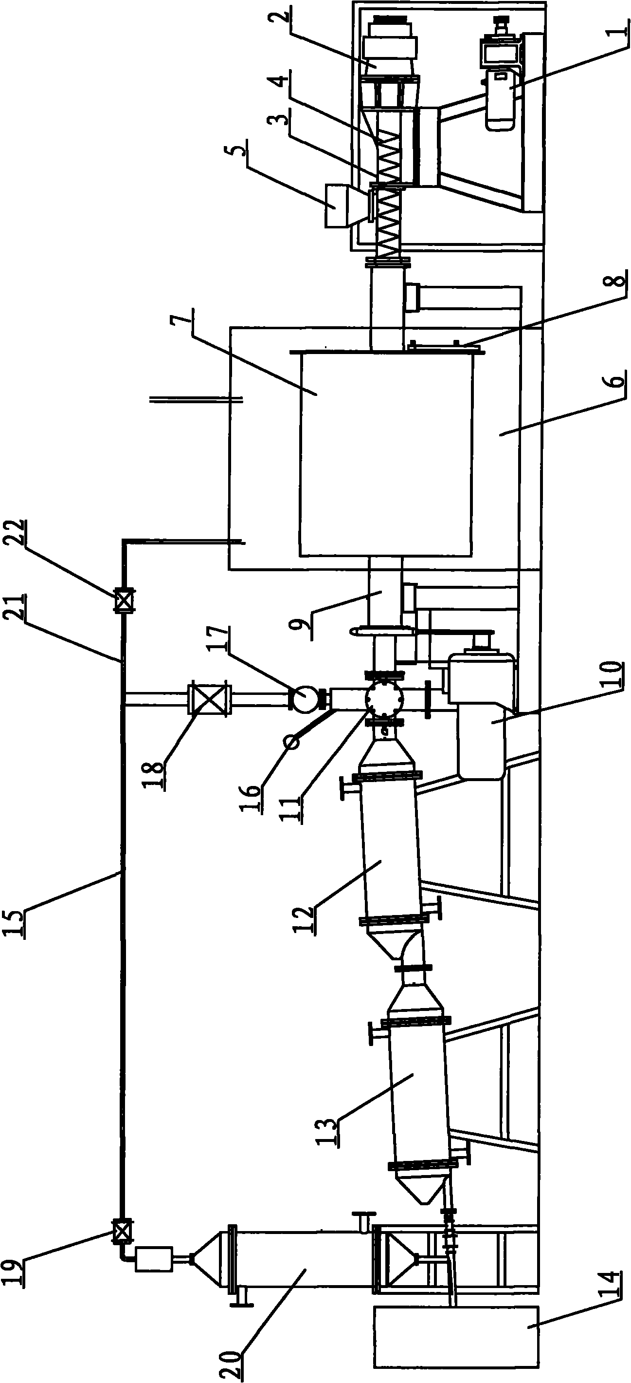 Waste organic glass continuous cracking device