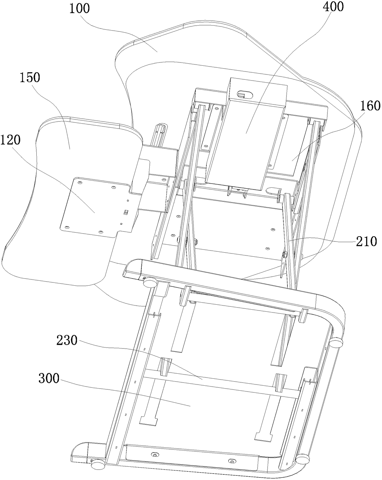 Electric folding table