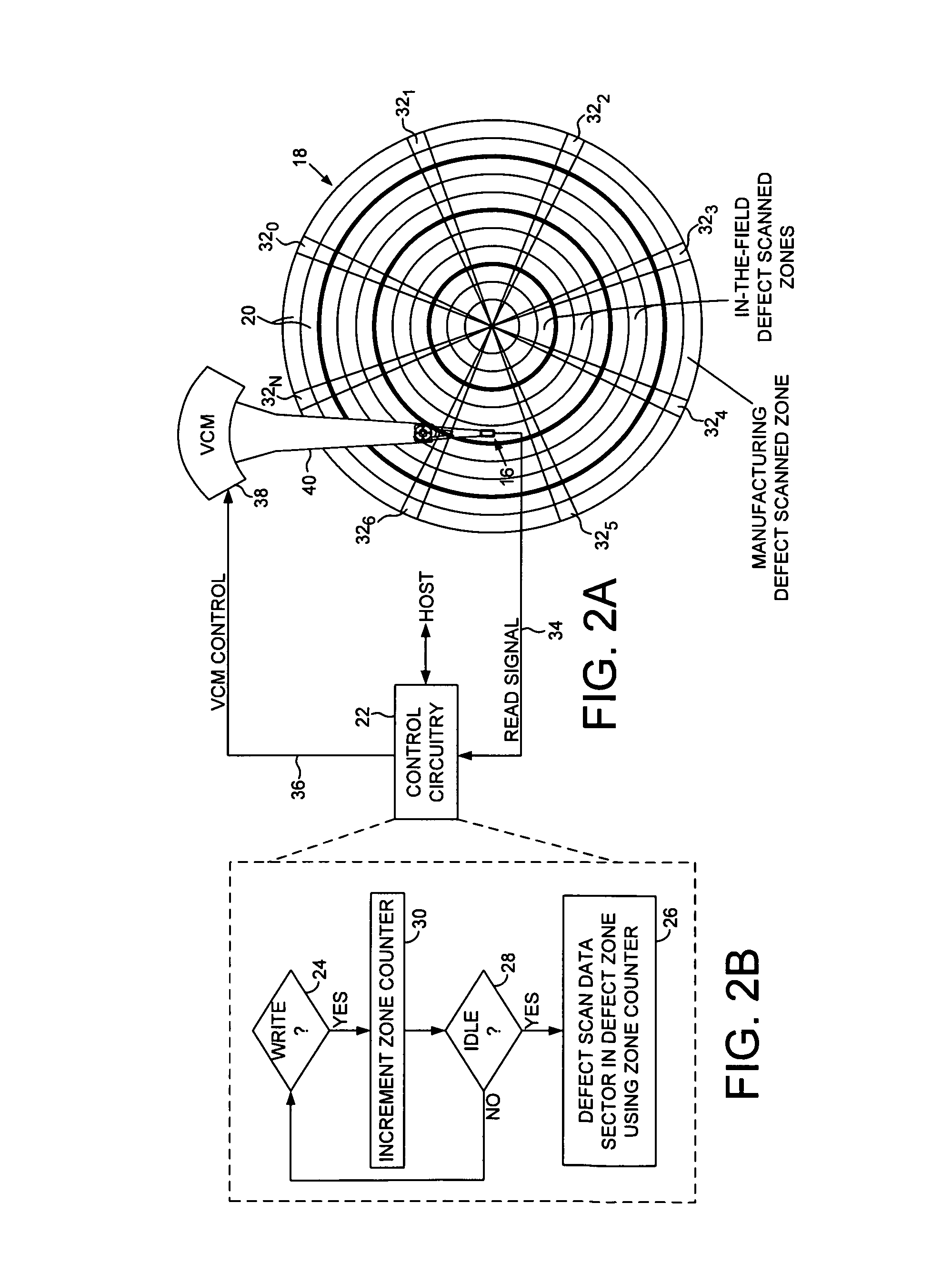 Disk drive prioritizing in-the-field defect scanning based on number of write operations in each of a plurality of defect zones