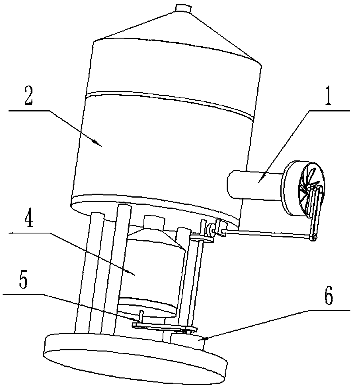 Dust recycling device for industrial waste gas treatment