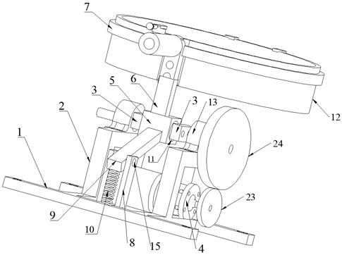 Cooking device with pan tossing function