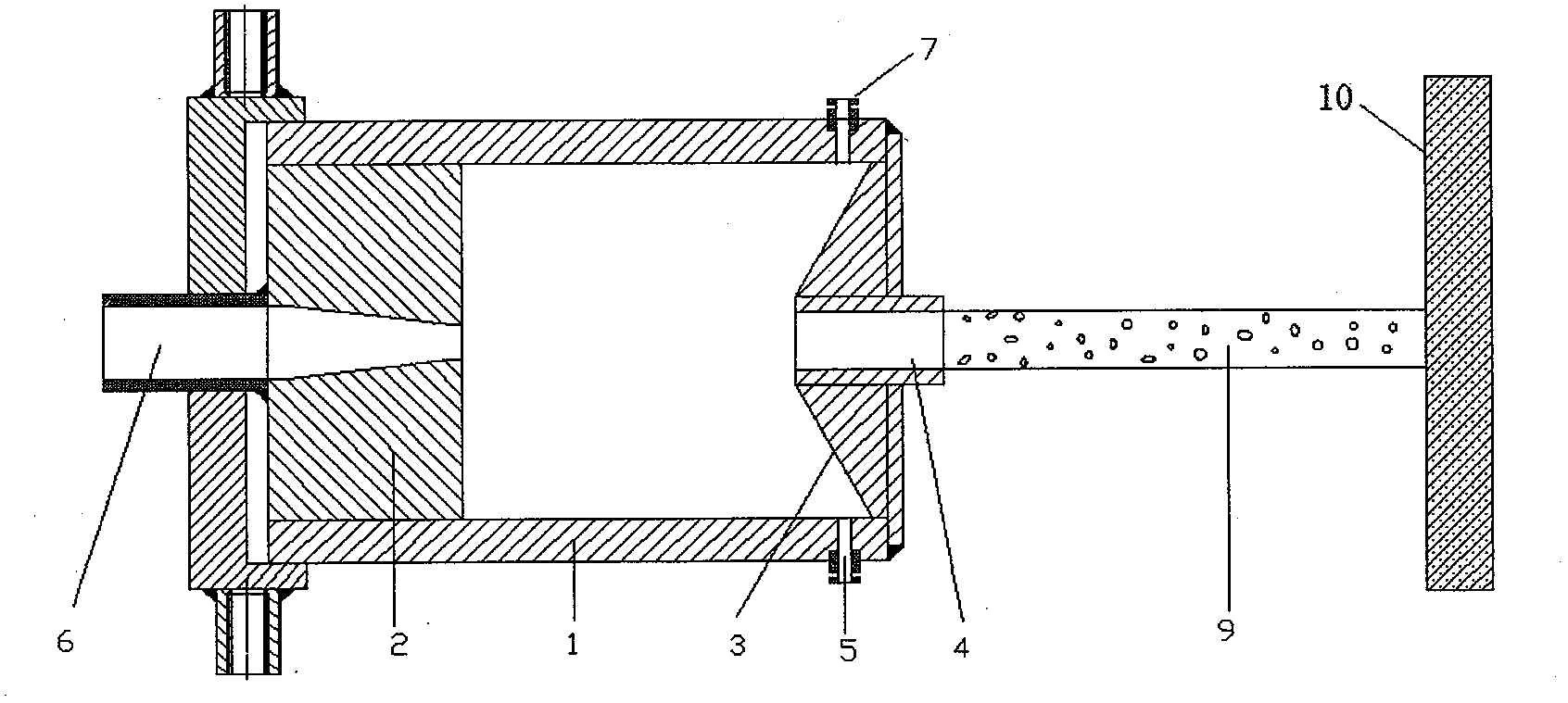 Self-excitation aspiration pulse jet nozzle