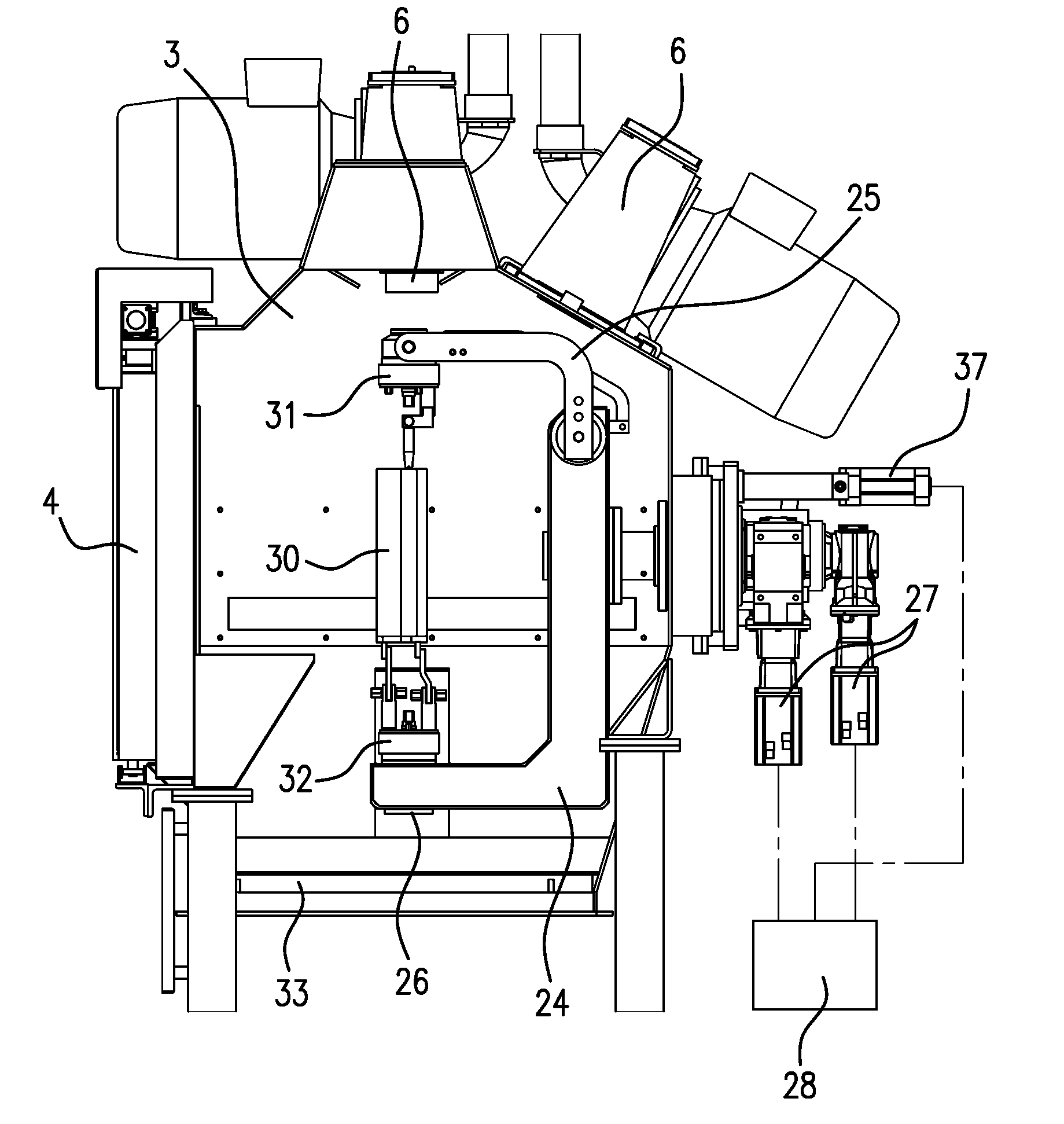 Shot-blasting installation for blasting work pieces made from light metal alloys