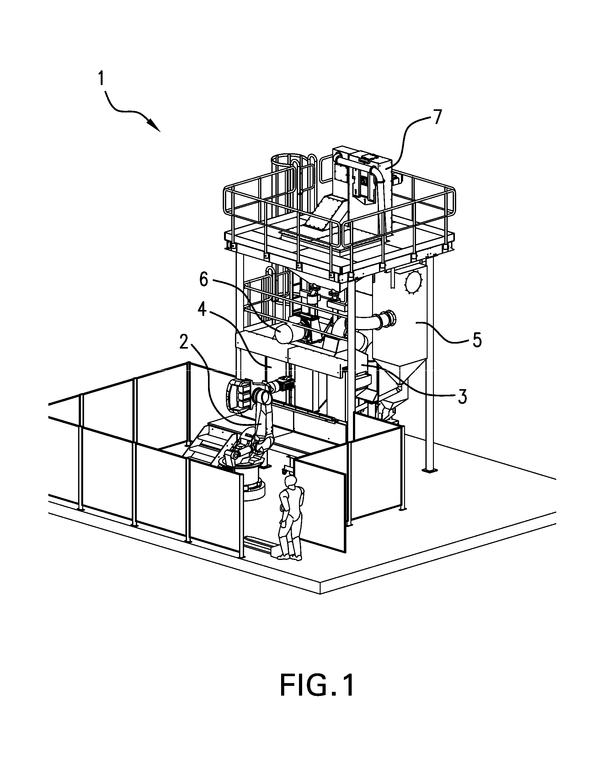 Shot-blasting installation for blasting work pieces made from light metal alloys