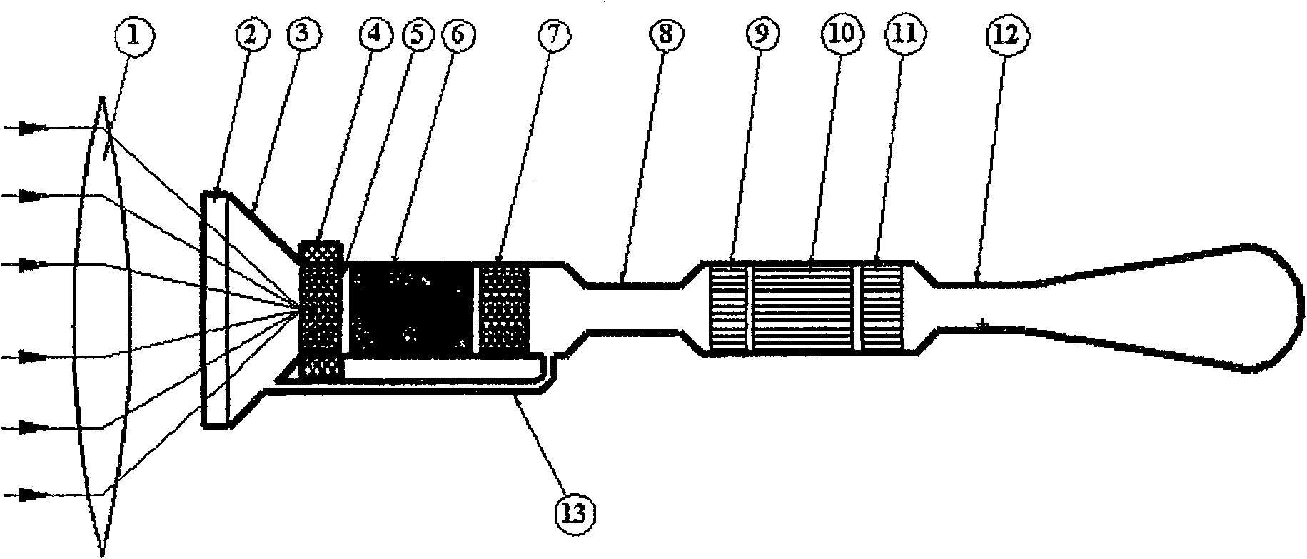 Solar driven coaxial traveling wave starting and standing wave cooling device