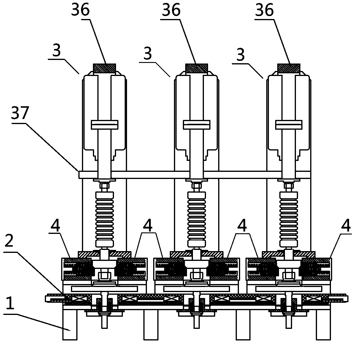 Fast arc extinguisher, medium and low voltage metal switch cabinet and application method of fast arc extinguisher