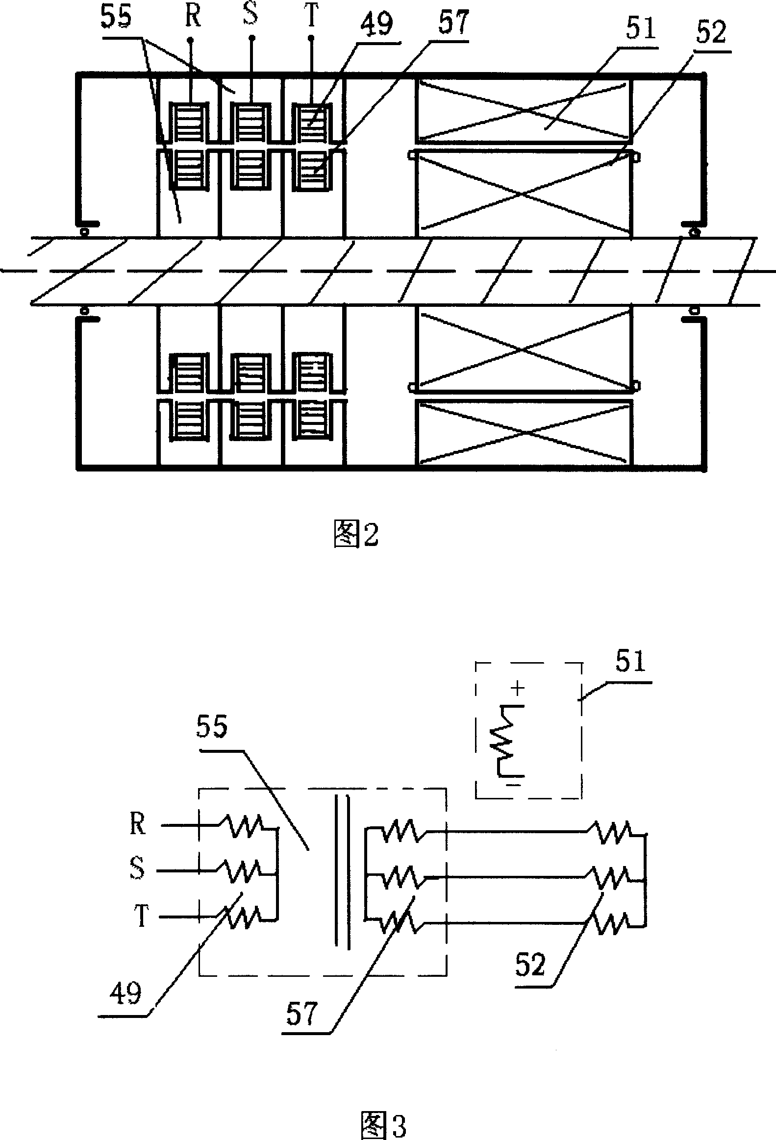 Synchronization motor and its speed adjustment of DC armature three-phase AC excitation