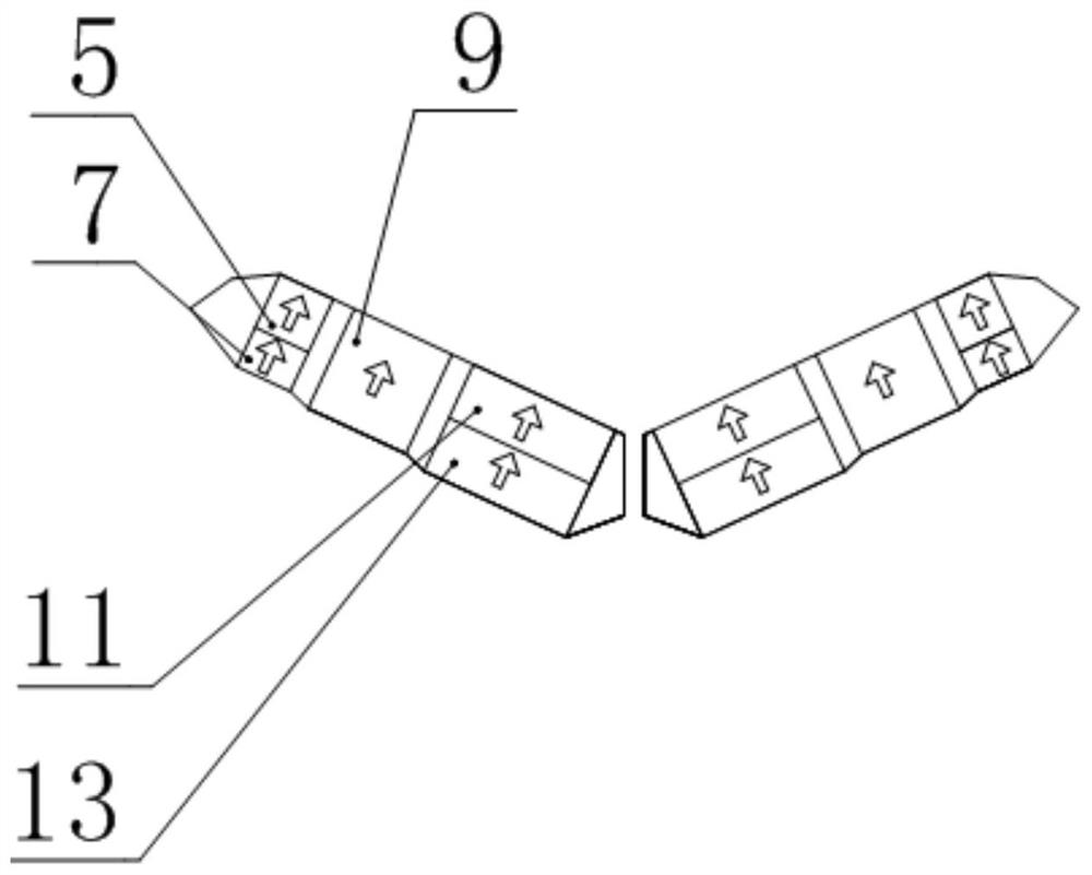 Three-section V-shaped series-parallel combined magnetic pole adjustable flux motor