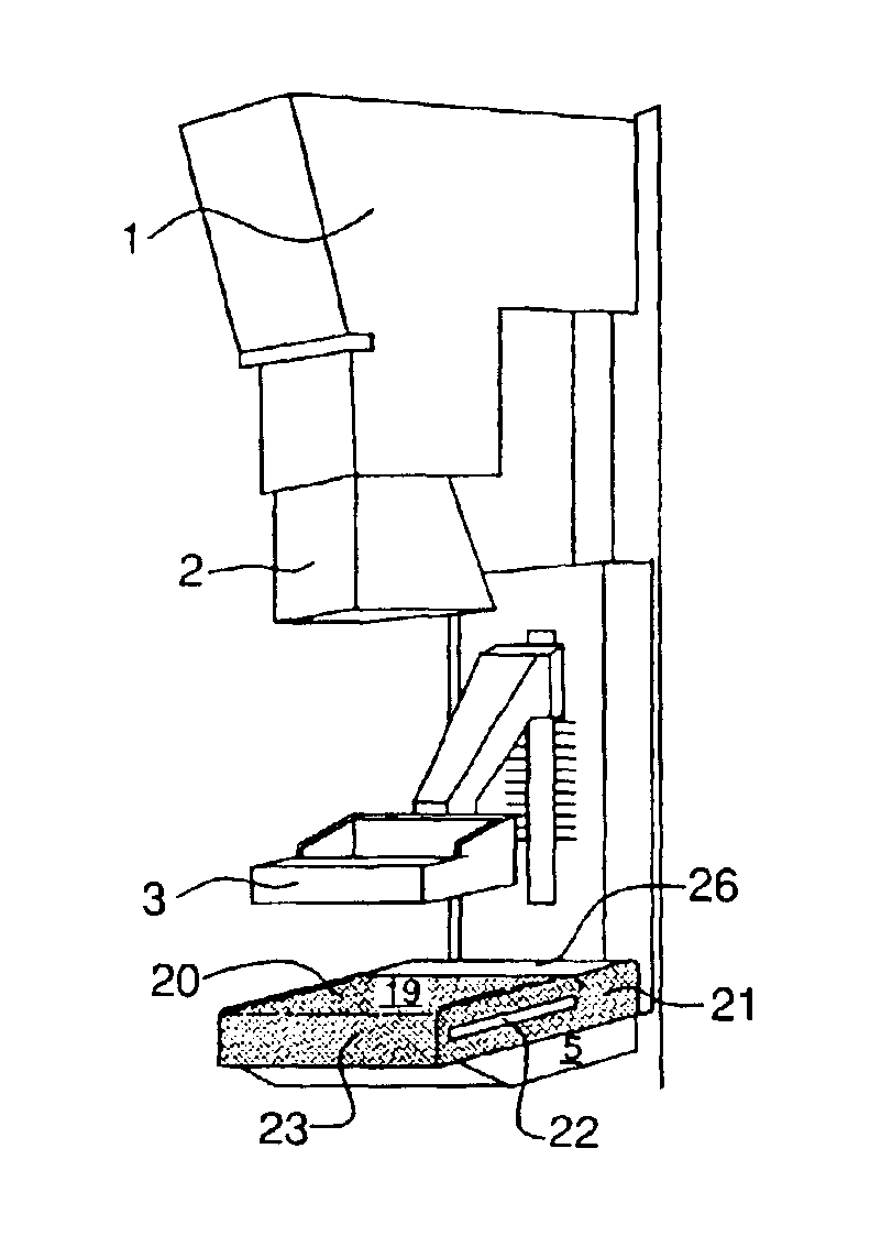 Mammography cassette holder for patient comfort and methods of use