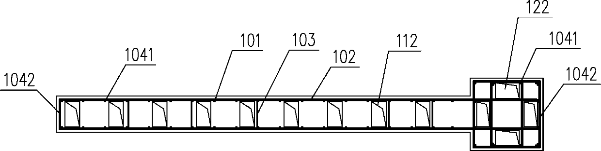 Fabricated concrete variable-section end-column-type shear wall member and construction method thereof