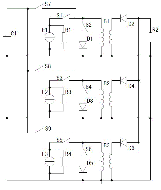 Multi-module pulsed power supply based on energy storage of high-temperature super-conduction pulsing transformers