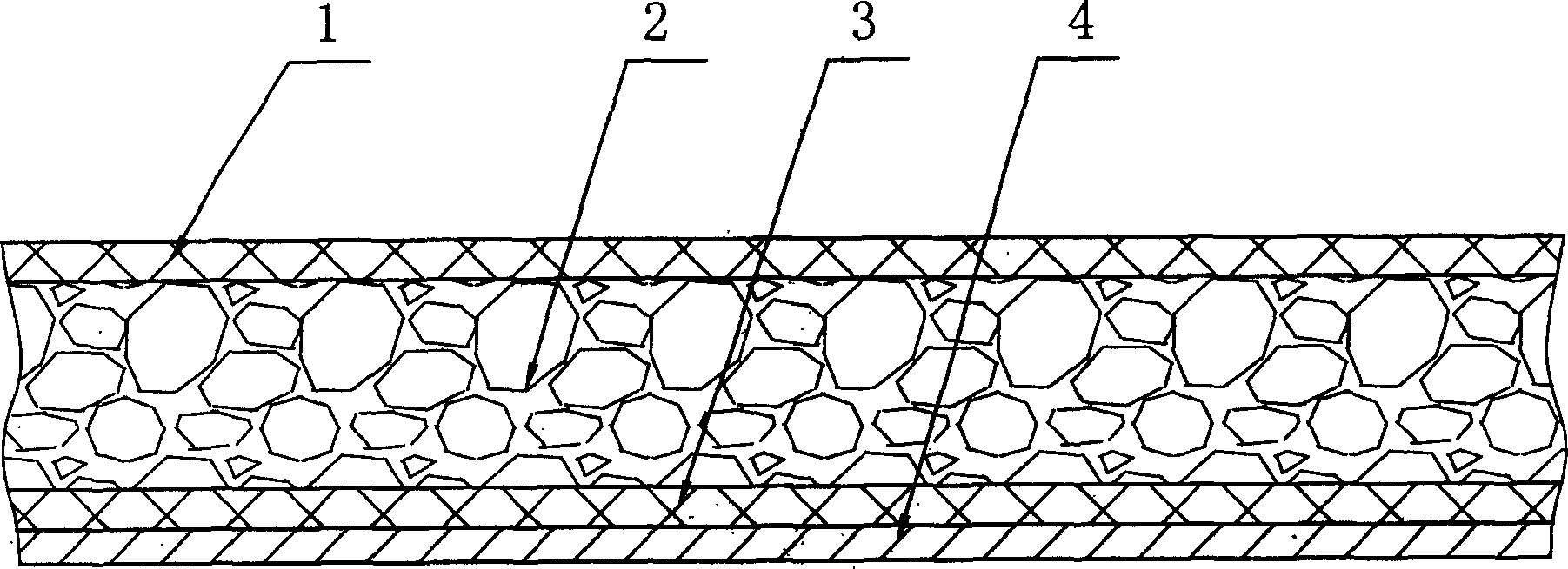 Nano-calcium plastic fiber felt composite automobile inner decoratire lining board and its manufacturing method