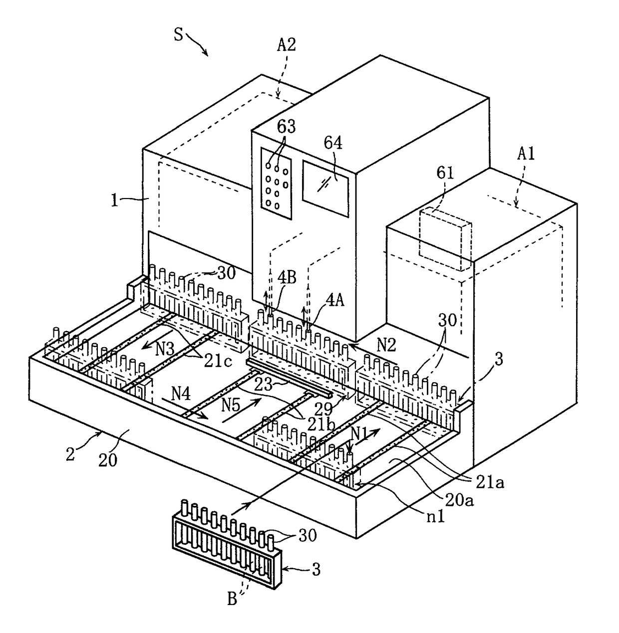 Analysis method, analysis device, program used to implement said analysis method, and storage medium and retrieval device for this program