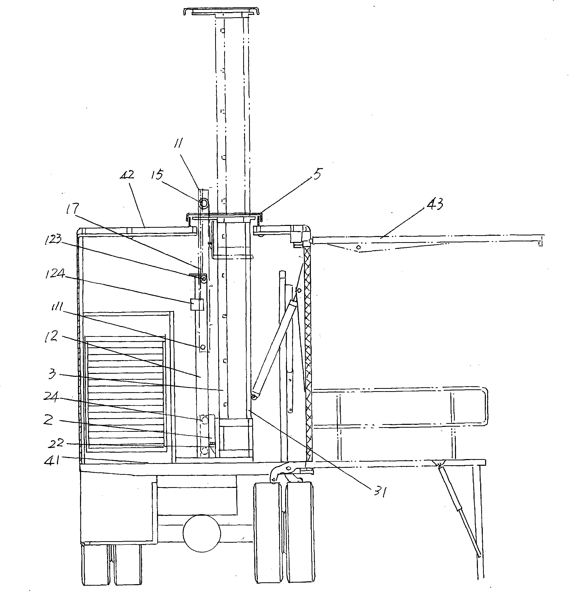 Lifting mechanism for LCD display screen holder of exhibition vehicle