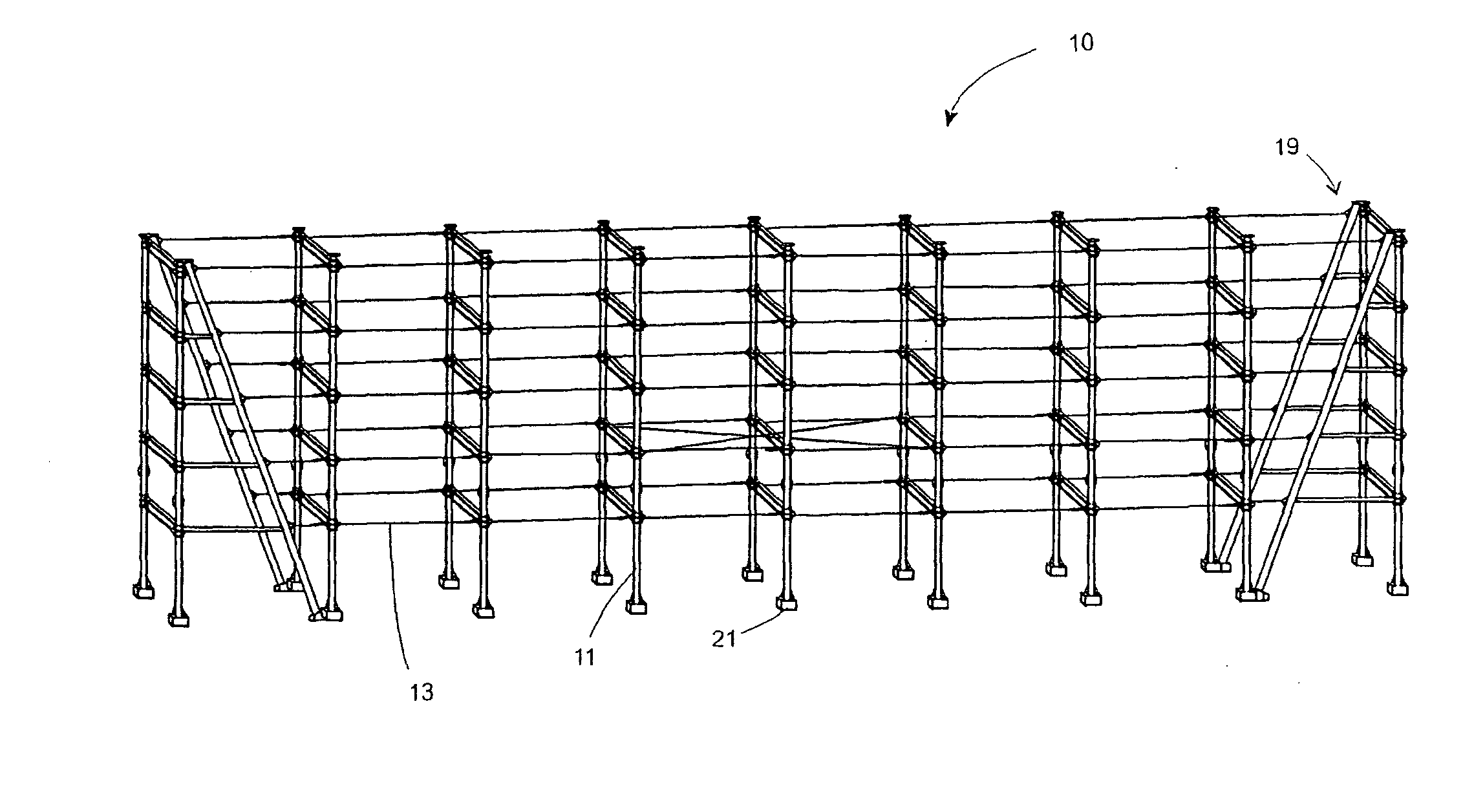 A cabled pipe rack