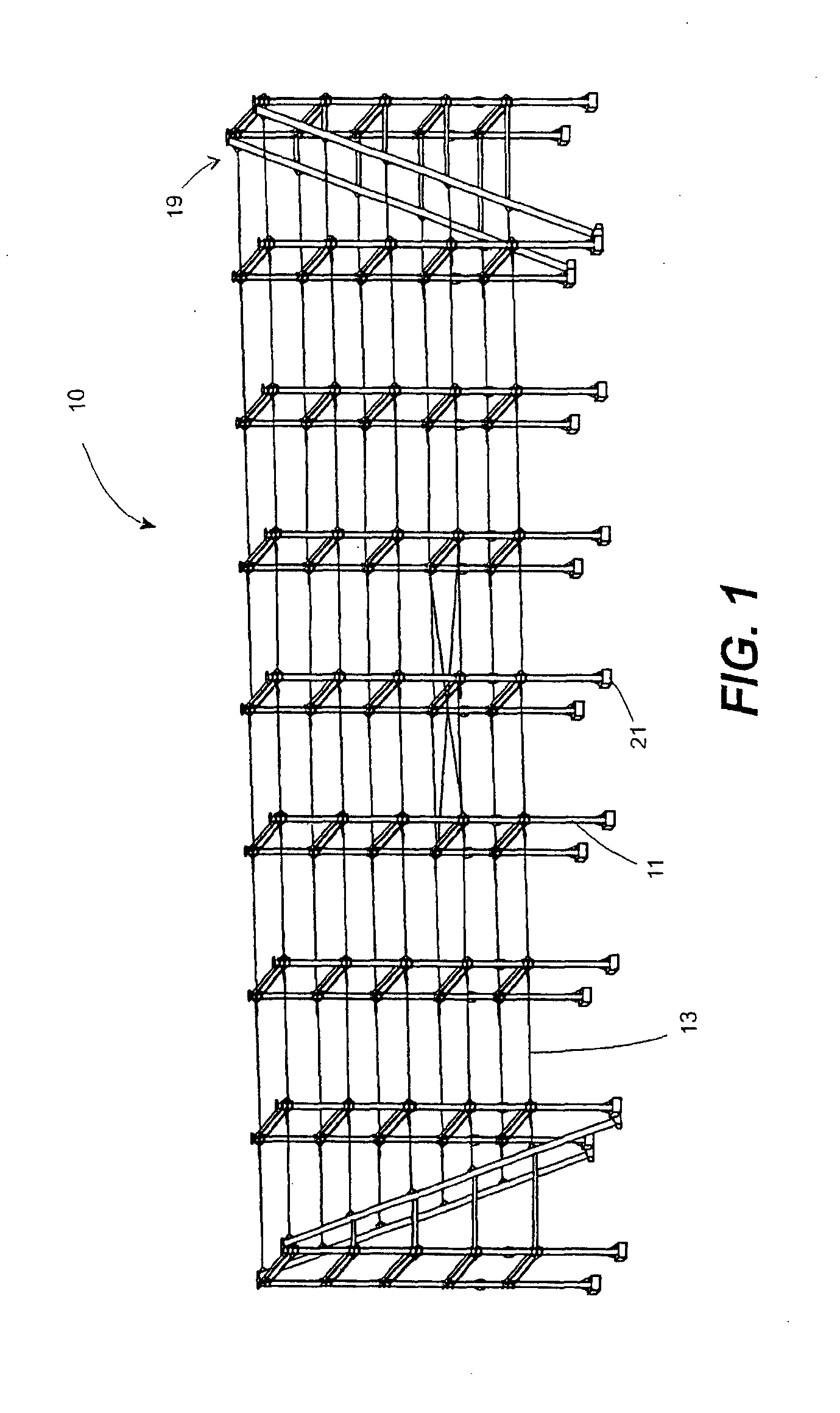 A cabled pipe rack